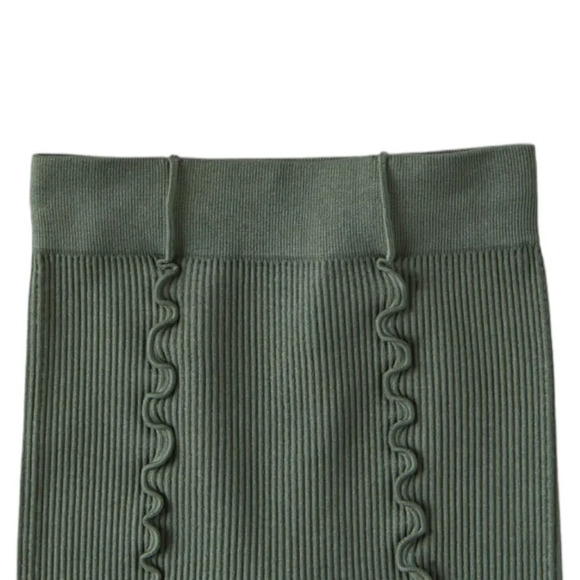 ZARA Kids | Khaki | SEAMLESS RUFFLY RIB LEGGINGS - Picture 4 of 5